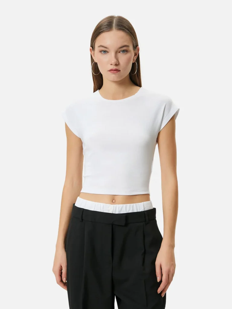Slim Fit Basic Unpatterned T-shirt
