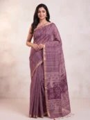 Purple Silk Handloom Saree for Women - Traditional Design Handloom Sarees
